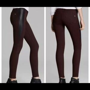 Rag & bone women’s wine lamb leather panel jeans size 31